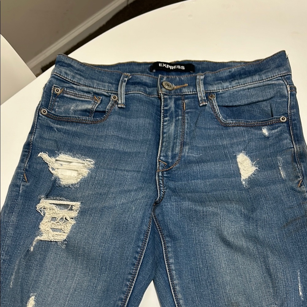 Women’s Express Stretch Performance Distressed An… - image 2